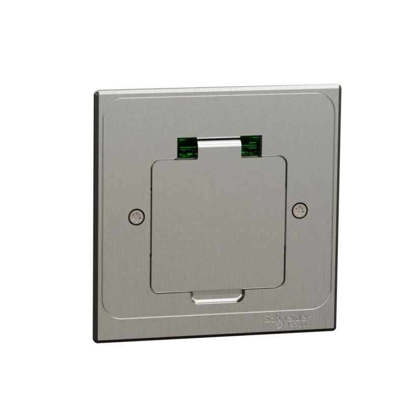Prise de sol XS IK08 IP44 - 2P+T - carrée métal Unica System+ Schneider Electric - INS52102 Prise de sol XS IK08 IP44 - 2P+T - carrée métal Unica System+ Schneider Electric - INS52102