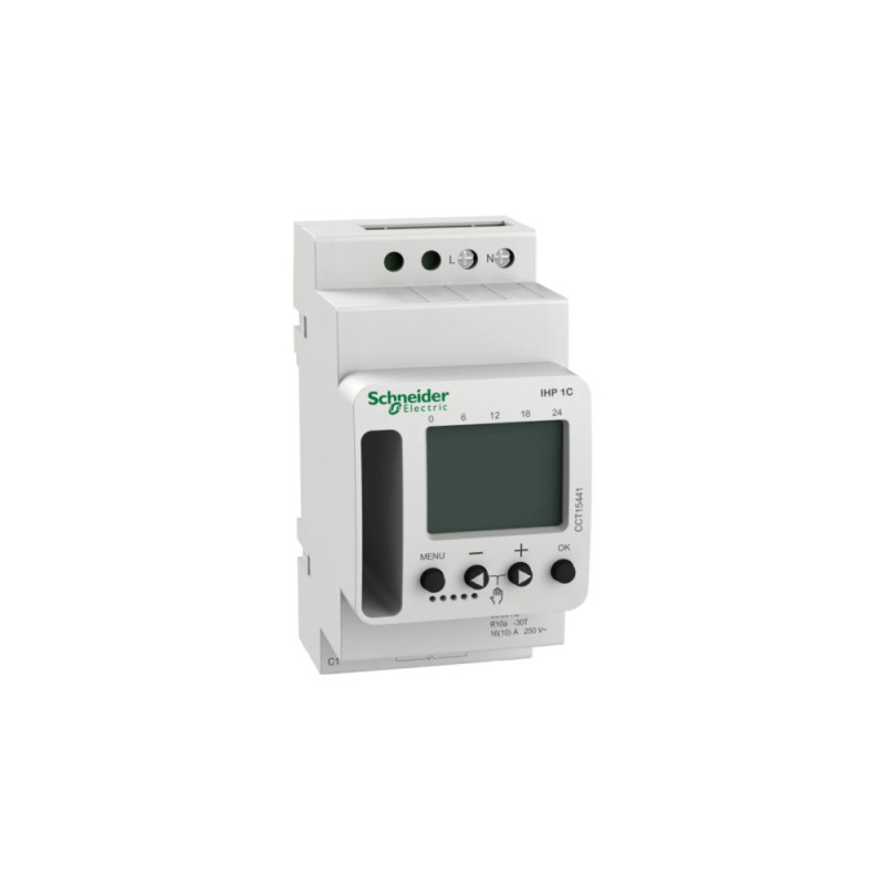 Interrupteur horaire programmable - 1 canal Acti9 IHP Schneider Electric - CCT15441