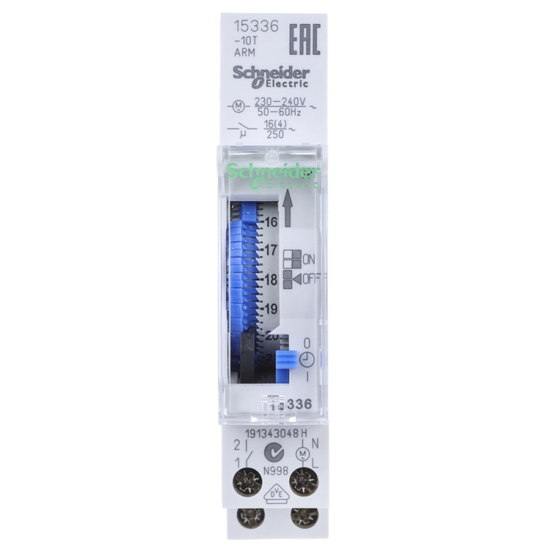 Interrupteur horaire électroméca. - 24H - 1 canal - avec réserve de marche - Acti9 IH Schneider Electric - 15336