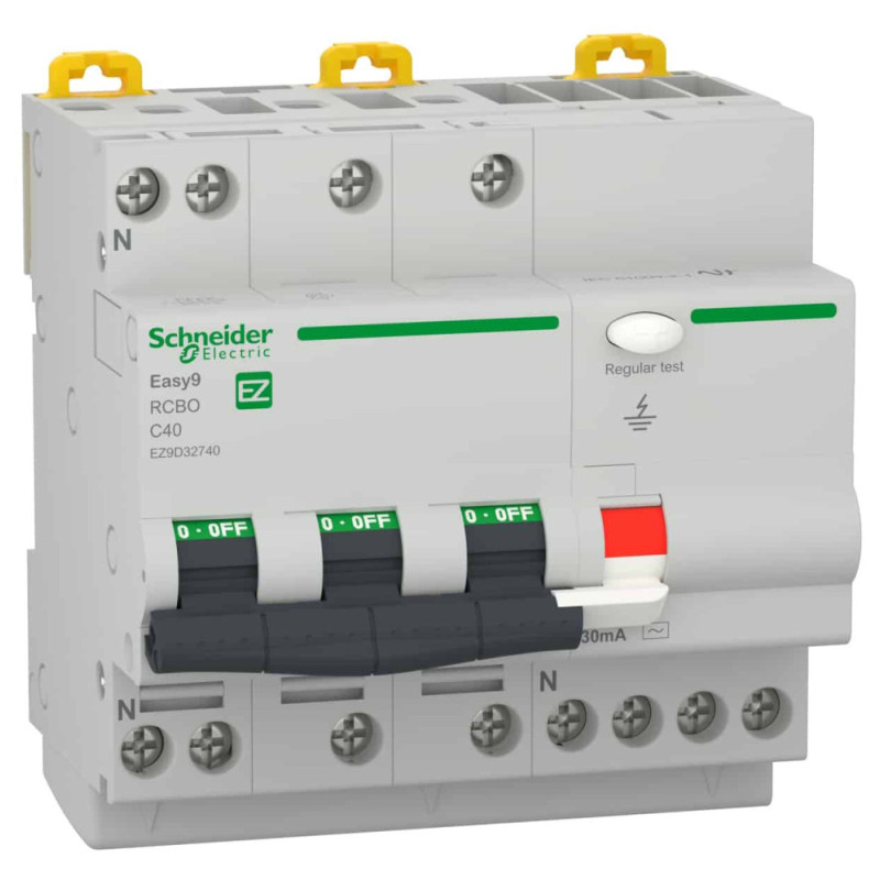 Disjoncteur différentiel Easy9 4,5kA 3P+N C-40A, 300mA Schneider Electric - EZ9D22740