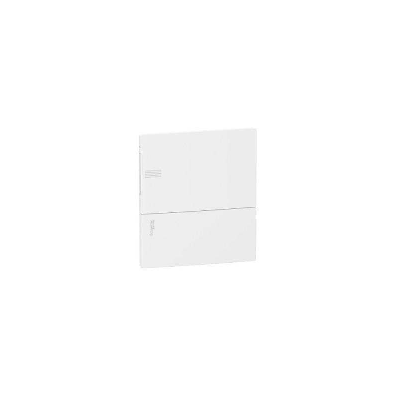Coffret encastré - 1x8 mod. - portillon opaque blanc - born. 