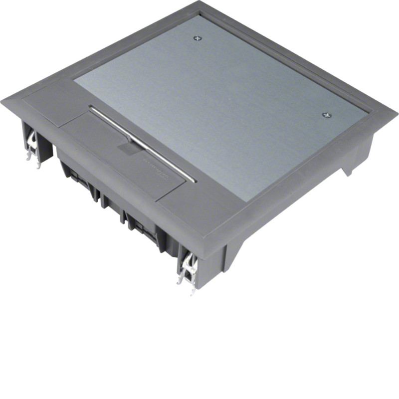 Boîte de sol carrée 12 modules revêtement 5mm max Gris - Hager - VQ06057011