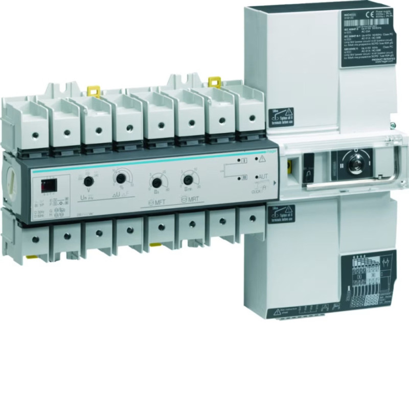 Inverseur de source 4P In100A Ue380 - 415Vac commande motorisée automatique - Hager - HIC410A