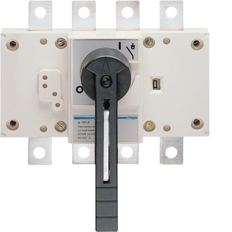 Interrupteur coupure apparente 4P In630A Ue380 - 415Vac Poignée rotative longue - Hager - HA458