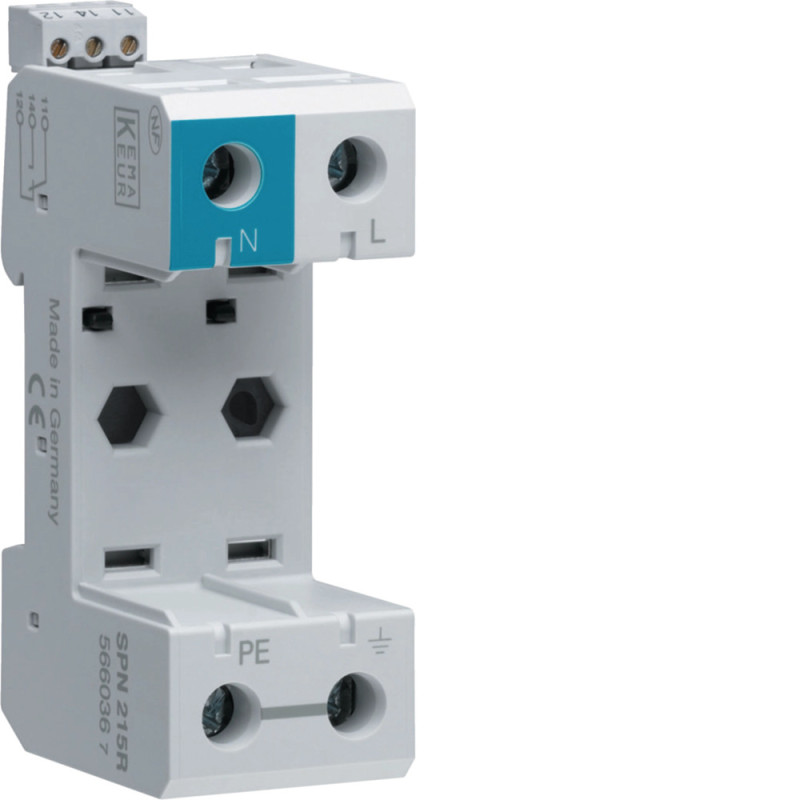 Parafoudre 2P débrochable 15KA type 2 avec réserve+contact de télésignalisation - Hager - SPN215R
