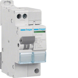 Parafoudre 2P auto-protégé débrochable 15KA type 2 avec voyant de fin de vie - Hager - SPN715D