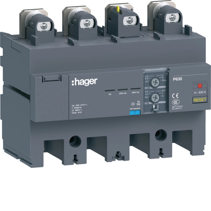 Bloc différentiel P630 4P In630A Idn et temporisation réglables - Hager - HBW630H