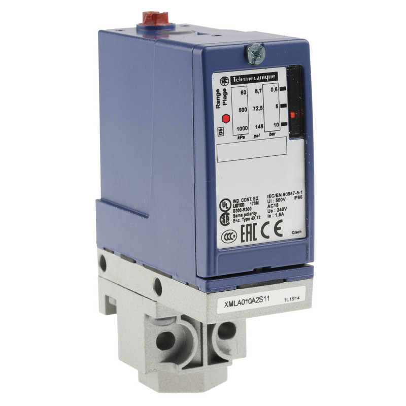 Pressostat - 10bar - écart fixe 1 seuil - 1 OF OsiSense XML-A Schneider Electric - XMLA010A2S11