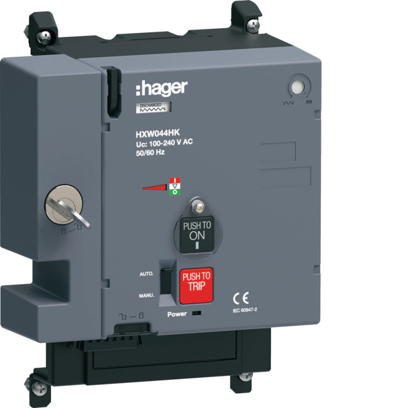 Commande motorisée sans Auto-Reset + clé h3+ 100 - 240VAC pour P630 - Hager - HXW044HK