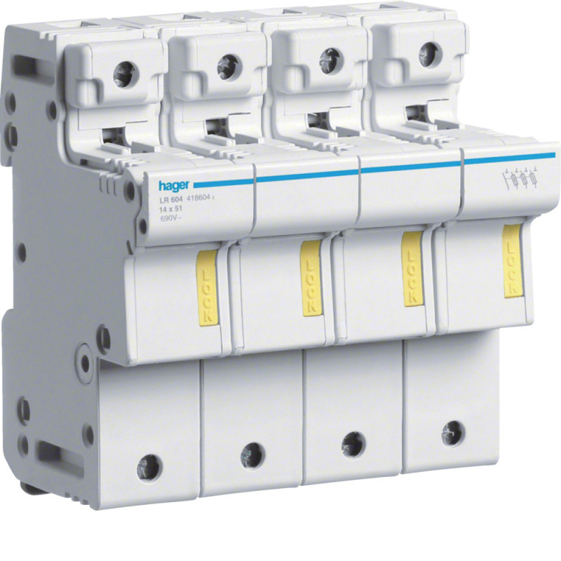 Porte-fusible sectionnel type L51 3P+N 50A 690V - Hager - LR604