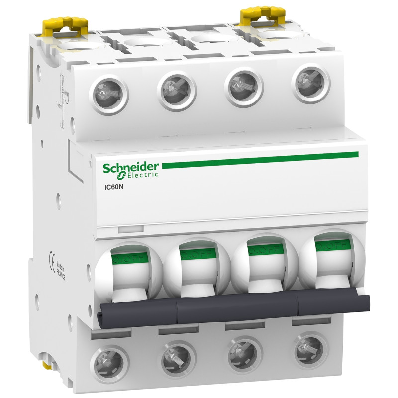 Disjoncteur 4P 4A courbe C Acti9 iC60N Schneider Electric - A9F74404