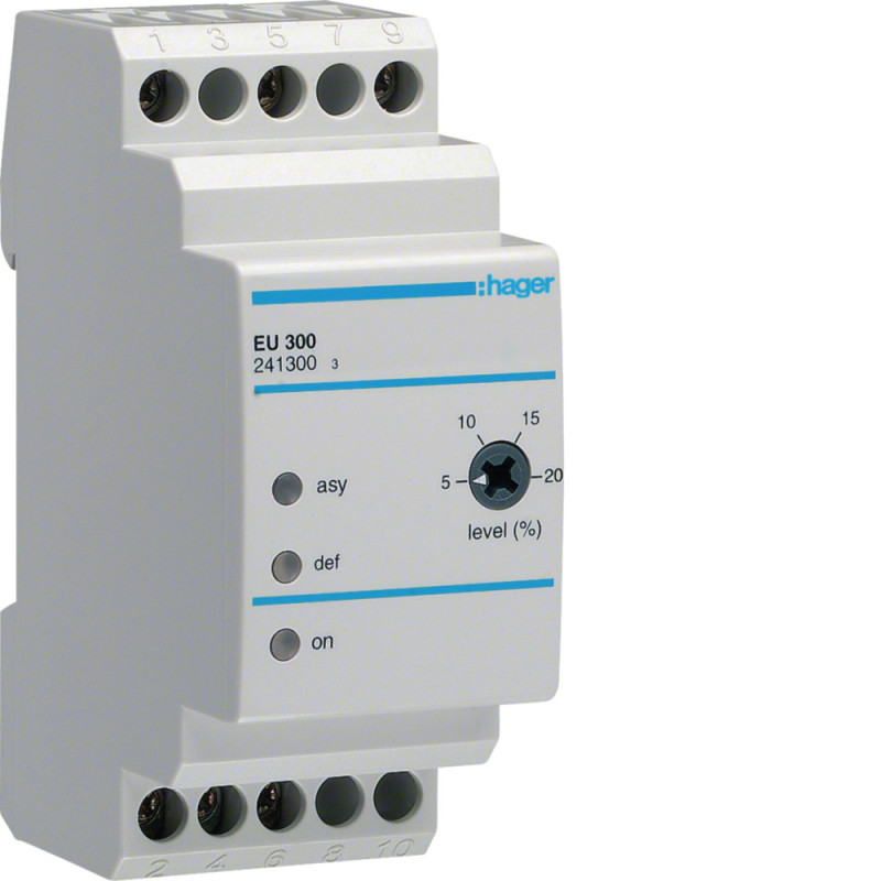 Relais de contrôle phase triphasé 400 V - Hager - EU300