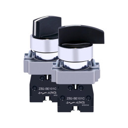 Boutons-poussoirs sélecteur, métal, noir, 22 mm, 3 positions, 2NO Easy Harmony XB2 Schneider Electric - XB2BD33C