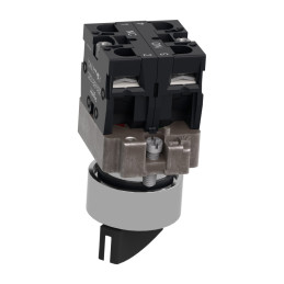 Sélecteur complet, métal, noir, 22 mm, 2 positions, 1 NO + 1 NF Easy Harmony XB2 Schneider Electric - XB2BD25C