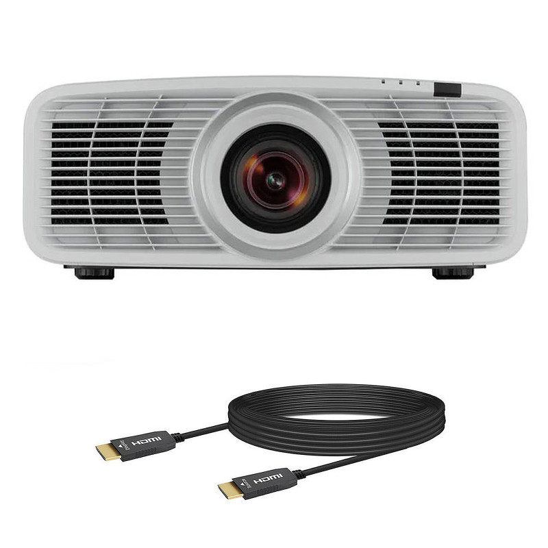 JVC DLA-NZ500 Blanc + Real Cable HD-OPTIC-8K (20m)