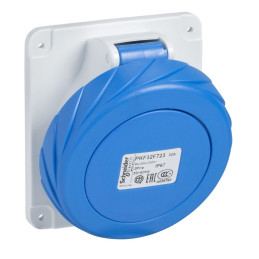 Socle prise industrielle - 32A - IP67 - 220 - 3P - vis Mureva Schneider Electric - PKF32F723