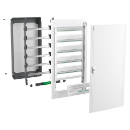 Coffret plastique encastré 5 rang. 24 modules - avec porte pleine PrismaSeT XS Schneider Electric - LVSXG524