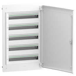 Coffret plastique encastré 5 rang. 24 modules - avec porte pleine PrismaSeT XS Schneider Electric - LVSXG524