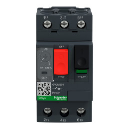 Disjoncteur moteur - 0,1..0,16A - 3P 3d - déclencheur magnéto-thermique TeSys GV2ME Schneider Electric - GV2ME01