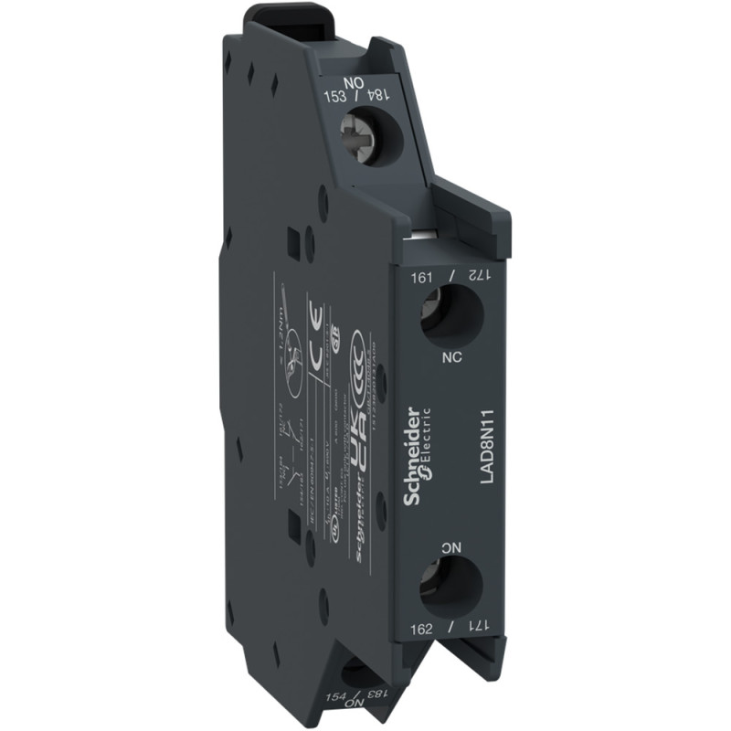 Bloc de contact auxiliaire latéraux - 1F+1O - bornes vis-étriers vTeSys D Schneider Electric - LAD8N11