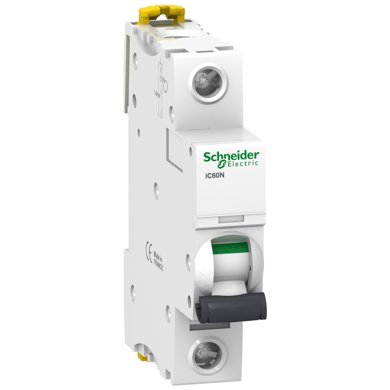 Disjoncteur - 1P - 4A - Courbe C - 230Vca - 6000A/50kA Acti9 iC60N Schneider Electric - A9F74104