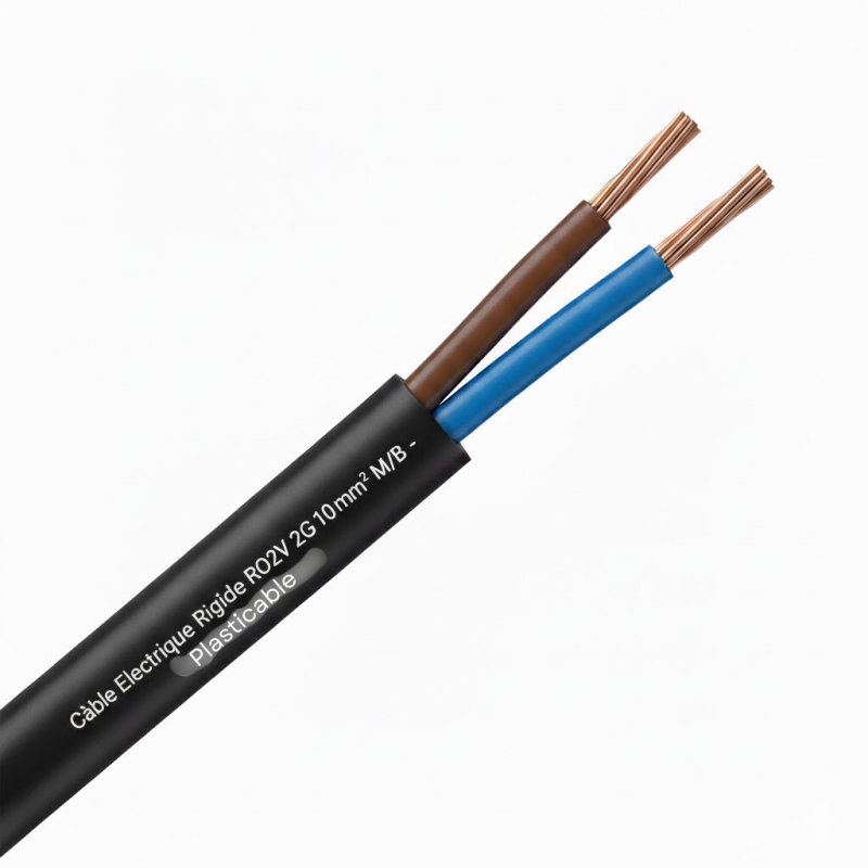 Câble Electrique Rigide R2V - RO2V - HG1000 - U-1000 R2V 2G10mm² M/B - Plasticable