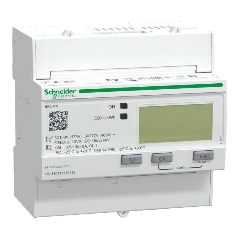 Compteur d'énergie tri - 63A Acti9 iEM3000 Schneider Electric - A9MEM3100