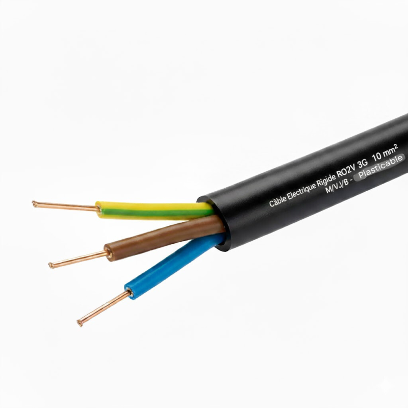 Câble Electrique Rigide R2V - RO2V - HG1000 - U-1000 R2V 3G10mm² M/VJ/B - Plasticable