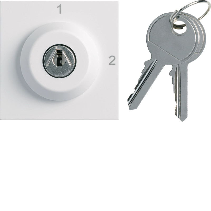 Interrupteur galerié à clefs 2 positions 2 modules Pure - Hager - WXF615B