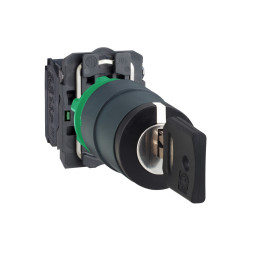 Bouton à clé 455 - Ø22 - 3 pos fix - retr C - 2F - vis étrier, Harmony XB5 Schneider Electric - XB5AG33
