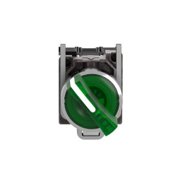 Bouton poussoirs à manette lumineux - Ø22 - 2 pos fix - vert - 1O+1F - 230V Harmony XB4 Schneider Electric - XB4BK123M5