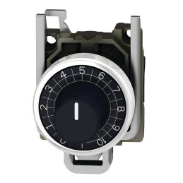 Potentiomètre complet - rhéostat - Ø22 - raccordement sur bornier, Harmony XB4 Schneider Electric - XB4BD912R1K