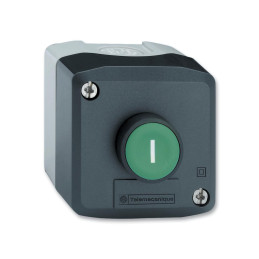 Harmony XAL - boite 1 bouton poussoir affleurant vert Ø22 marquage 'I' - 1F - Schneider electric - XALD102