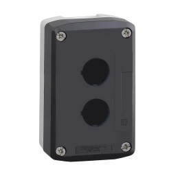 Boite 2 trous Ø22 - couvercle gris foncé - fond gris clair, Harmony XAL Schneider Electric - XALD02