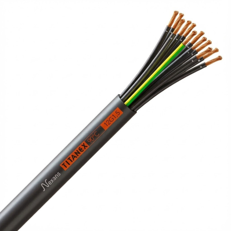 Câble électrique souple titanex 12G1.5mm² - Nexans - 10055662