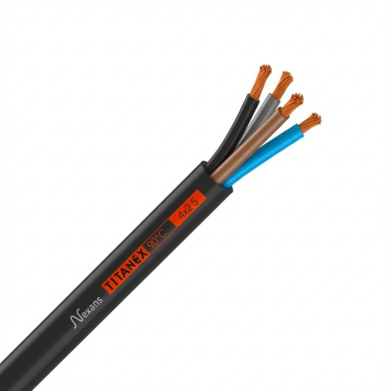 Câble électrique souple titanex 4G25mm² - Nexans - 10055687