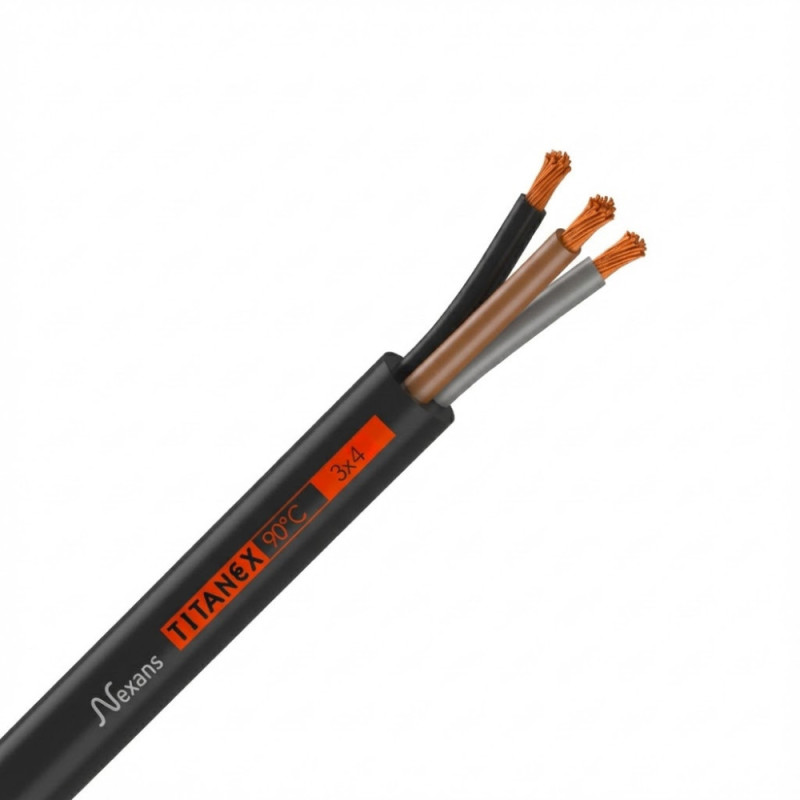 Câble électrique souple titanex 3G4mm² - Nexans -10055504