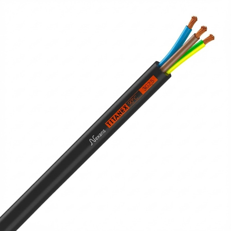 Câble électrique souple titanex 3G2.5mm² - Nexans - 10055530