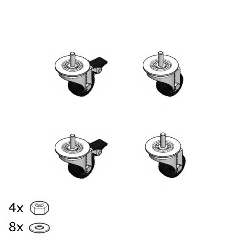Accéssoires Baie, Rack et Coffret - Jeu de 4 roulettes pour coffrets 19pouces Linkeo Legarnd - 646248