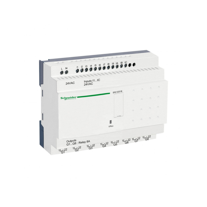 Relais intelligent compact - 20 E/S 24Vca - horloge - ss affichage Zelio Logic Schneider Electric - SR2E201B