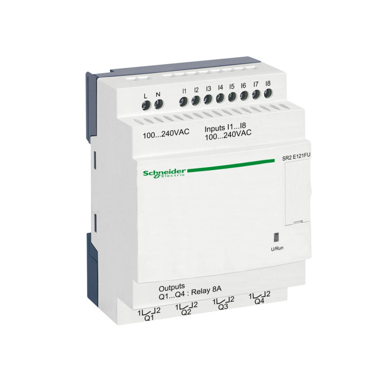 Relais intelligent compact - 12 E/S 100..240Vca - horloge - ss affi. 