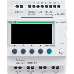 Relais intelligent compact - 12 E/S 12Vcc - horloge - affichage Zelio Logic Schneider Electric - SR2B121JD