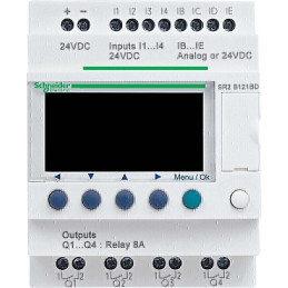 Relais intelligent compact - 12 E/S 100..240Vca - horloge - affichage Zelio Logic Schneider Electric - SR2B121FU