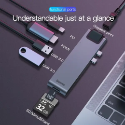 Adaptateurs Baseus USB Type-C - CAHUB-L0G