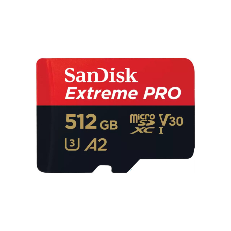 Carte Mémoire SanDisk Extreme PRO 512 Go microSDXC 200 Mo/s, Classe 10, U3, V30- SDSQXCD-512G-GN6MA Carte Mémoire SanDisk Extreme PRO 512 Go microSDXC 200 Mo/s, Classe 10, U3, V30- SDSQXCD-512G-GN6MA
