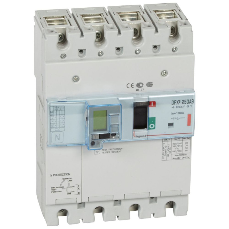 Disjoncteur de branchement DPX³250AB différentiel 130A 4P - version Enedis Legrand - 420731
