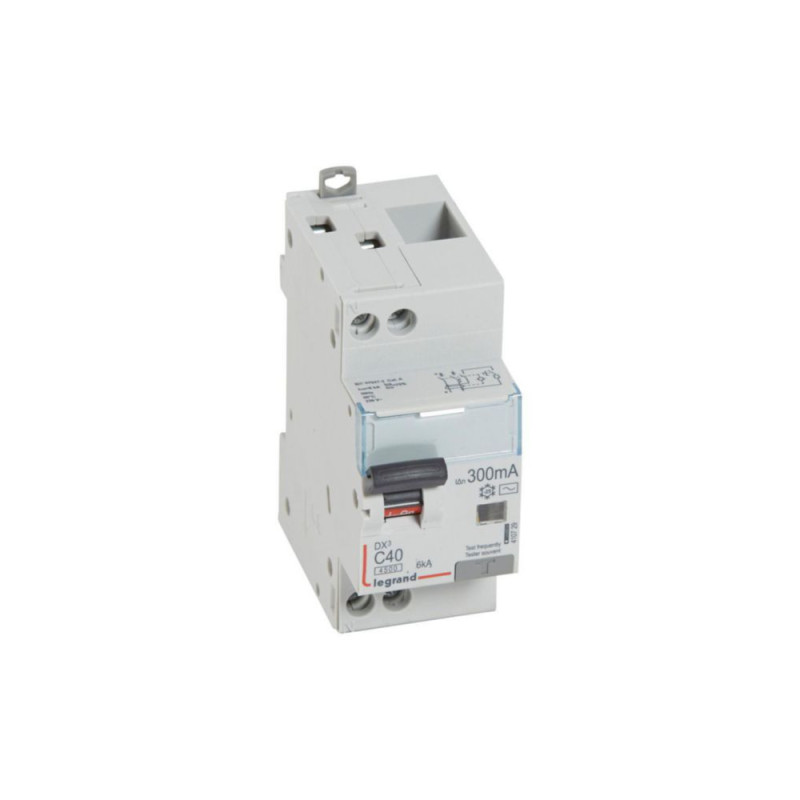 Disjoncteur différentiel DX³4500 à vis U+N 230V~ - 40A typeAC 300mA - courbe C - 2 modules Legrand - 410729