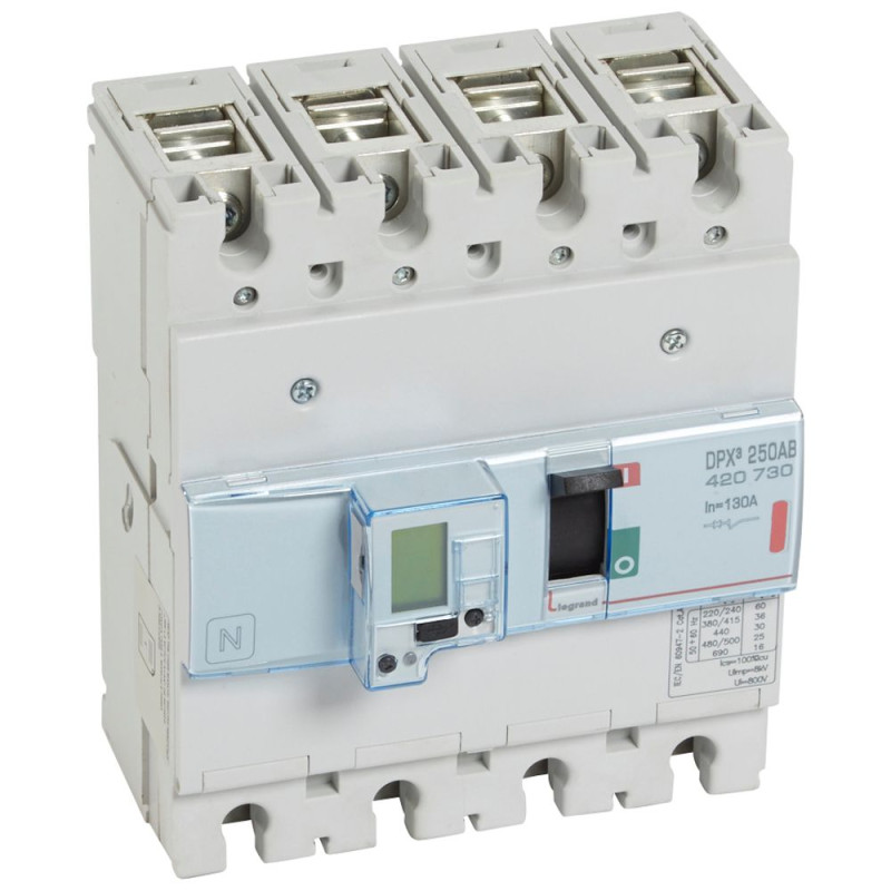 Disjoncteur de branchement DPX³250AB 130A 4 Pôles version Enedis Legrand - 420730