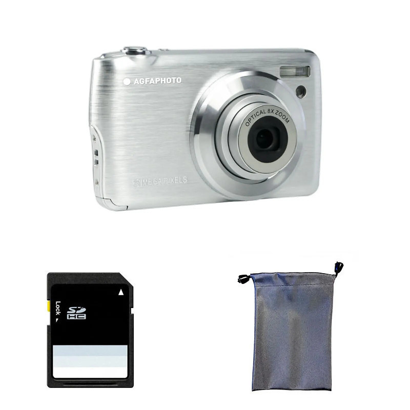 AGFAPHOTO Realishot DC8200 Argent + étui + carte SD 16 Go