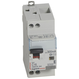 Disjoncteur différentiel DX³4500 à vis U+N 230V~ - 16A typeAC 300mA - courbe C - 2 modules Legrand - 410725
